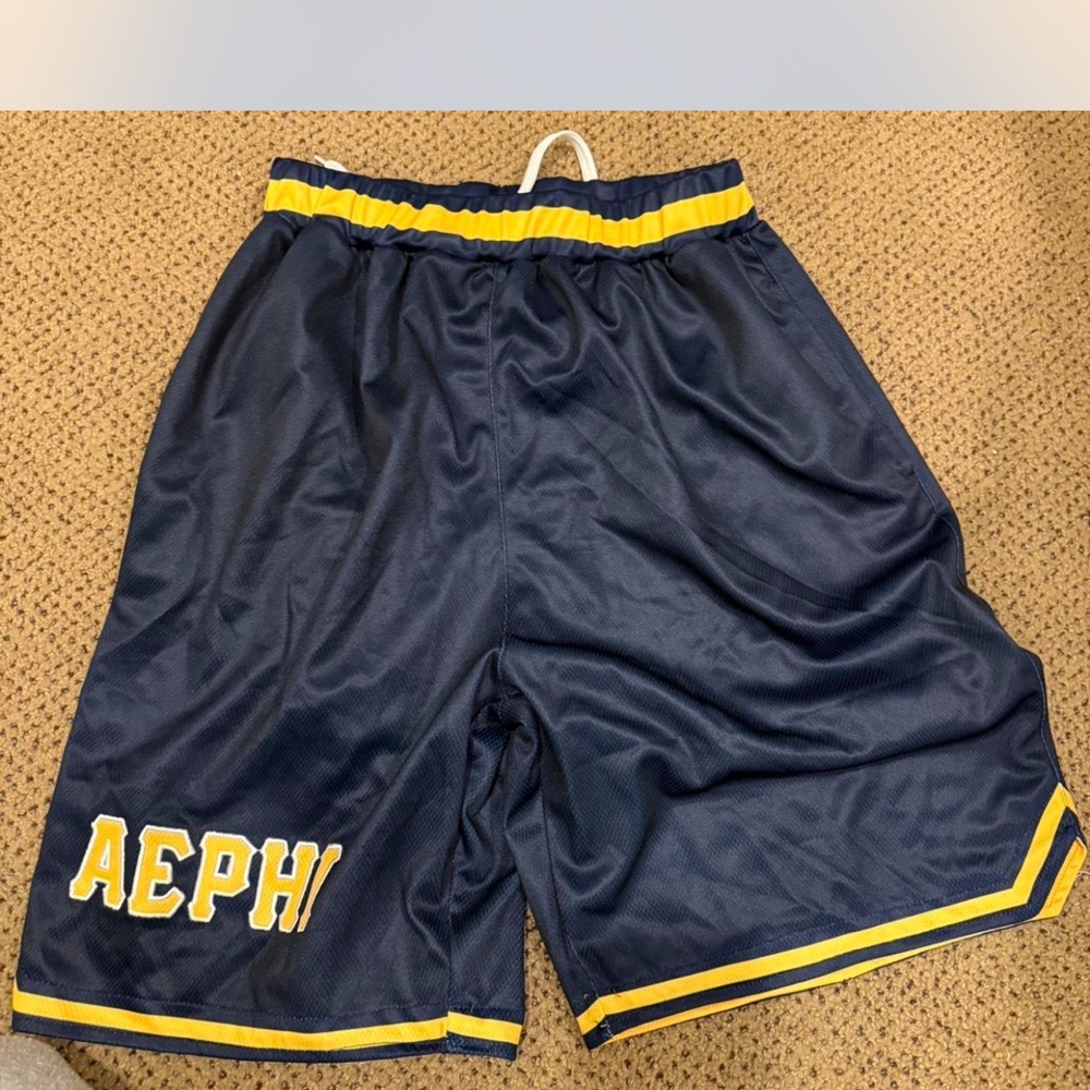 American Eagle Outfitters Athletic Shorts Blue and Yellow Performance